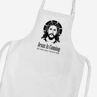 Jesus Is Coming Apron – White, One