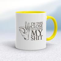 Losing My Shit Mug – White/Yellow, 10oz