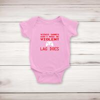 Video Games Don’t Make Me Violent Babygrow – Pink, 6-12 Months