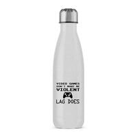 Video Games Don’t Make Me Violent Water Bottle – Silver Glitter, One
