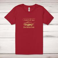 I Love It When She Bends Over Adult T-Shirt – Red, Small