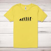 Evolution Of A Golfer Adult T-Shirt – Yellow, XS