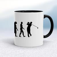 Evolution Of A Golfer Mug – White/Black, 10oz