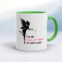 The Fuck Up Fairy Mug – White/Green, 10oz