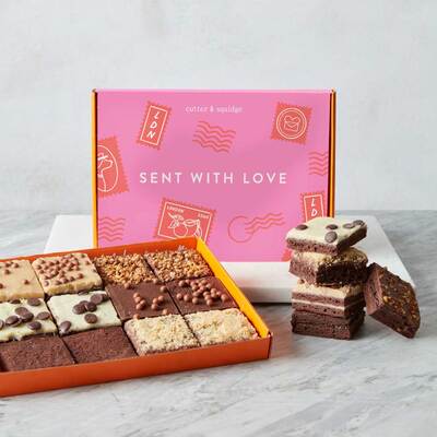 Sent With Love Mixed Mini Brownie Box - 24 Pieces