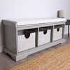 Hallway Bench With Three Storage Basket from Charles Bentley