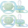Image of Avent Ultra Air Night Soother 0-6 mths boys SCF376/11