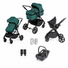 Image of Ickle Bubba Comet 3 in 1 Travel System with Astral Car Seat (Frame: Black, Fabric Colour: Teal, Handle Bars: Black)