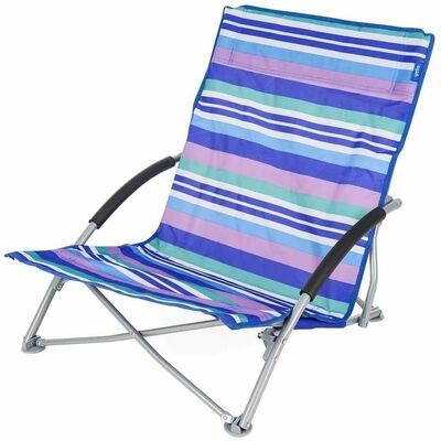 Striped Lightweight Folding Low Camping Fishing Beach Chair - One
