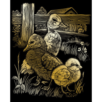 Chicks Hatchlings Gold Scraper Foil Engraving Art Kit & Tool
