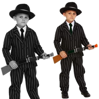 Boys Gangster Suit Capone Fancy Dress Costume To Fit Age 7-9
