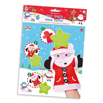 Childrens Make Your Own Felt Santa Christmas Hand Puppet Kit