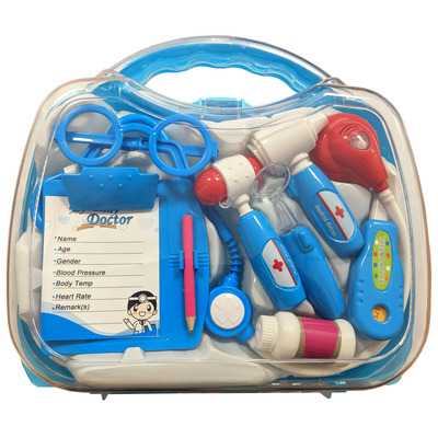 Children's BLUE Doctors Nurses Play Toy Set & Carry Case