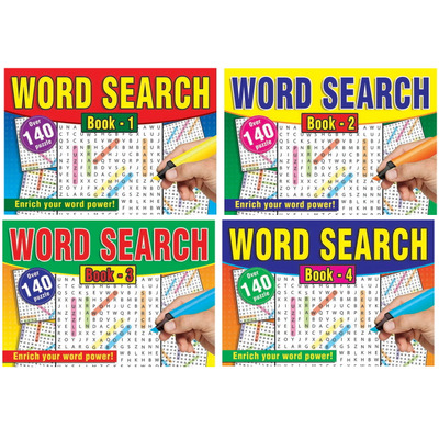 A5 Word Search Puzzle Activity Books With 140+ Puzzles Each - 4135