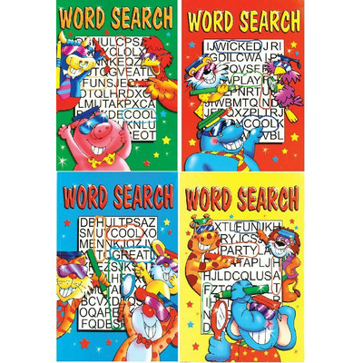 Children’s Set of Four A4 54 Page Word Search Puzzle Books - 1090