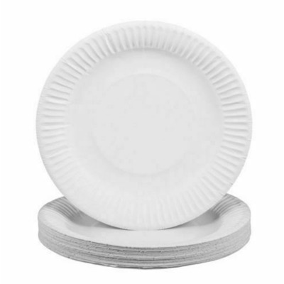 Pack Of 100 Disposable White Paper Party Buffet Food Plates - 7"