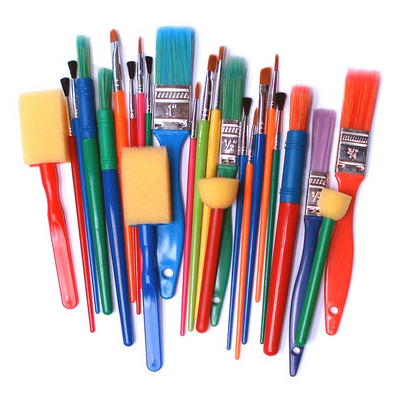 Pack Of 24 Assorted Dabber & Paint Brushes Set