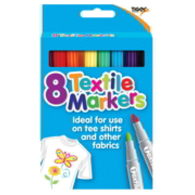 Pack of Eight Assorted Colour Textile Fabric Marker Pens