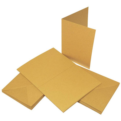 Pack of 50 A6 Blank Kraft Cards And Envelopes