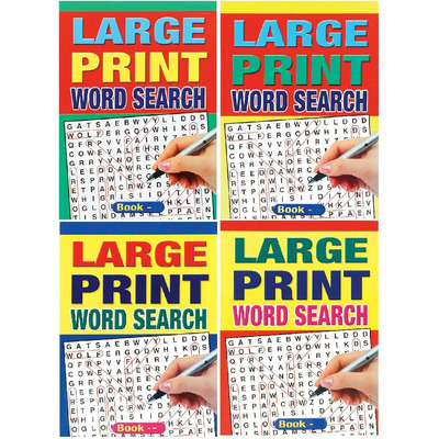 Set Of 4 Large Print A4 Size Word Search Puzzle Books - 3015