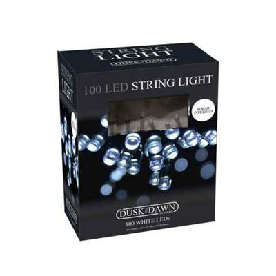 100 LED Solar Power White Garden String Lights - 11m