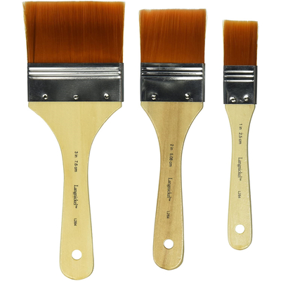 Gold Taklon Artist Paint Brush Set - Pack Of 3 Brushes