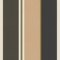 Image of Club Botanique Stripe Wallpaper Black / Beige Rasch 539042