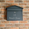 Image of Steel Personalised Letterbox in Anthracite Grey - The Cadiz