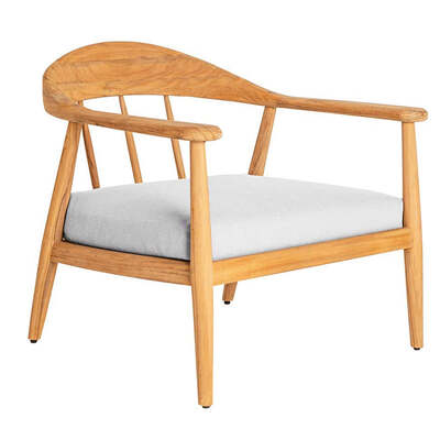 Alexander Rose Dana Teak Wood Lounge Chair, Kvadrat Polar