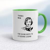 Thanks Mum Mug – White/Green, 10oz