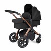 Image of Ickle Bubba Stomp Luxe All in One i-Size Travel System with ISOFIX Base (Frame: Bronze, Fabric Colour: Midnight, Handle Bars: Black)