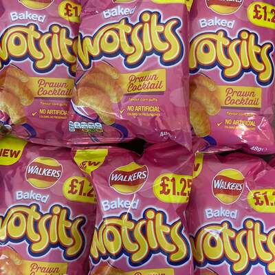 6x Walkers Wotsits Prawn Cocktail Snacks Share Bags (6x48g)