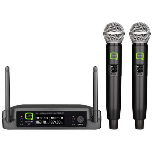 Twin Channel Handheld UHF Wireless Microphone System - 863.1/864.1MHz