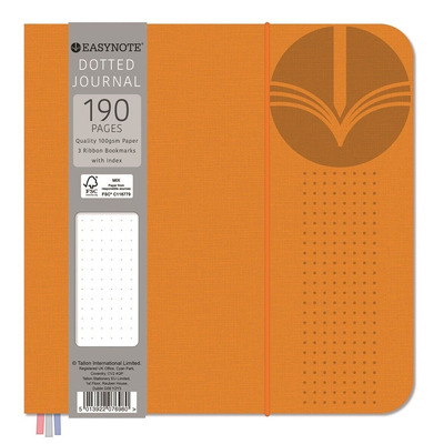 190 Page Easynote Luxury Square Dotted Journal Notebook - BRIGHT ORANGE