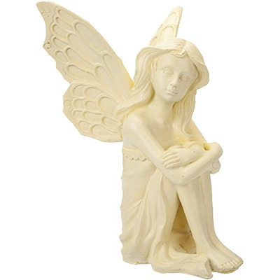 20cm Cream Sitting On The Step Fairy Garden Statue Ornament