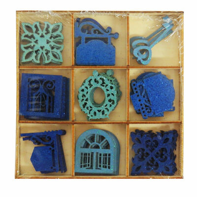 36 Wooden Craft Embellishments MDF Shapes Scrapbooking Card Making Toppers - New Home Design