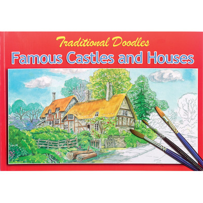 Adult Level Doodle Colouring In Painting Sketch Books - Famous Castles & Houses