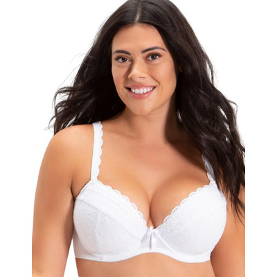 Pour Moi Rebel Padded Plunge Bra - White - 32C
