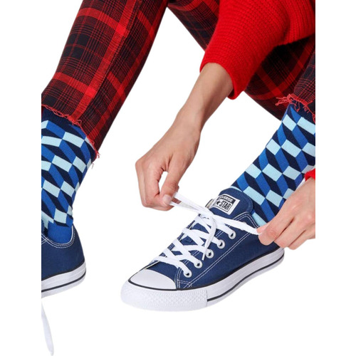 Happy Socks Filled Optic Sock - Blue - 3-7 (UK) 36-40 (EURO)
