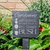 Image of Slate plant marker - Gardening because there's nothing better than a well trimmed bush