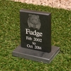 Image of Slate Headstone on a Plinth with Photo, Small 14 x 11cm