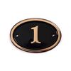 Image of Black Oval Brass House Number - 14 x 10cm