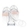 Haakaa Silicone Pump and Bottle Pack (Colour: Peach) from Daisy Baby Shop