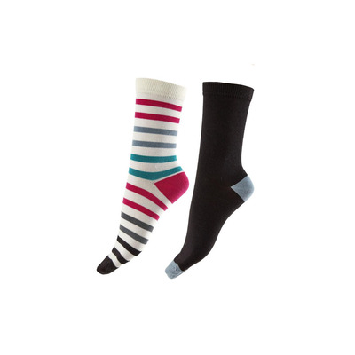 Pretty Polly Bamboo Socks 2-Pack Narrow Stripe Socks