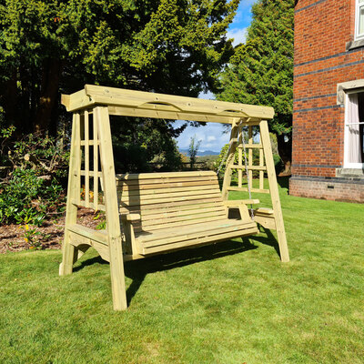 The Cottage Wooden 3 Seater Garden Swing