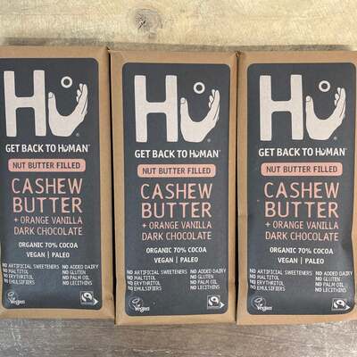3x Hu Cashew Butter & Orange Vanilla Dark Chocolate Bars (3x60g)