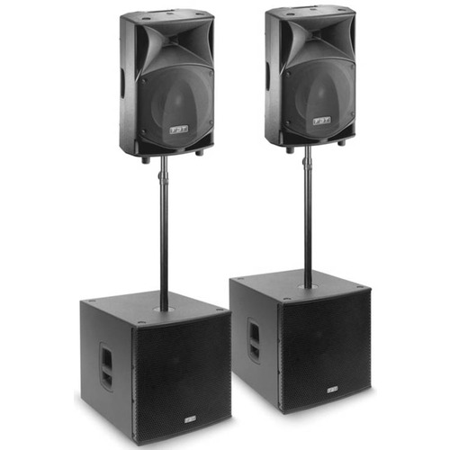 FBT JMaxX  114A, Subline 118SA, Speaker Poles and Padded Covers 3200 Watts Active System