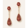 Pendulum statement earrings with garnet and white topaz - pre-order at Carousel Jewels