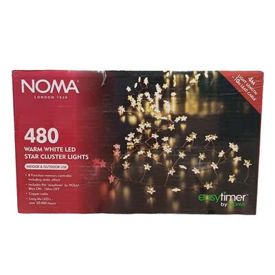 Noma Christmas Warm White LED Star Cluster Lights, 480 Bulbs
