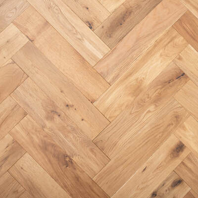 Lusso Verona Natural Smooth Lacquered Rustic Herringbone Solid Oak Flooring – Lusso